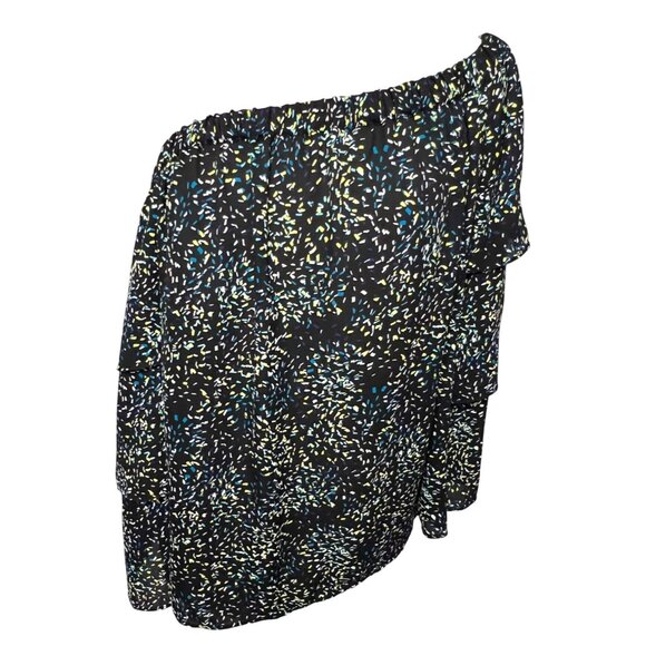 Worthington Women's XL Off-Shoulder Blouse Black Multicolor Flowy Casual Chic - Picture 7 of 12